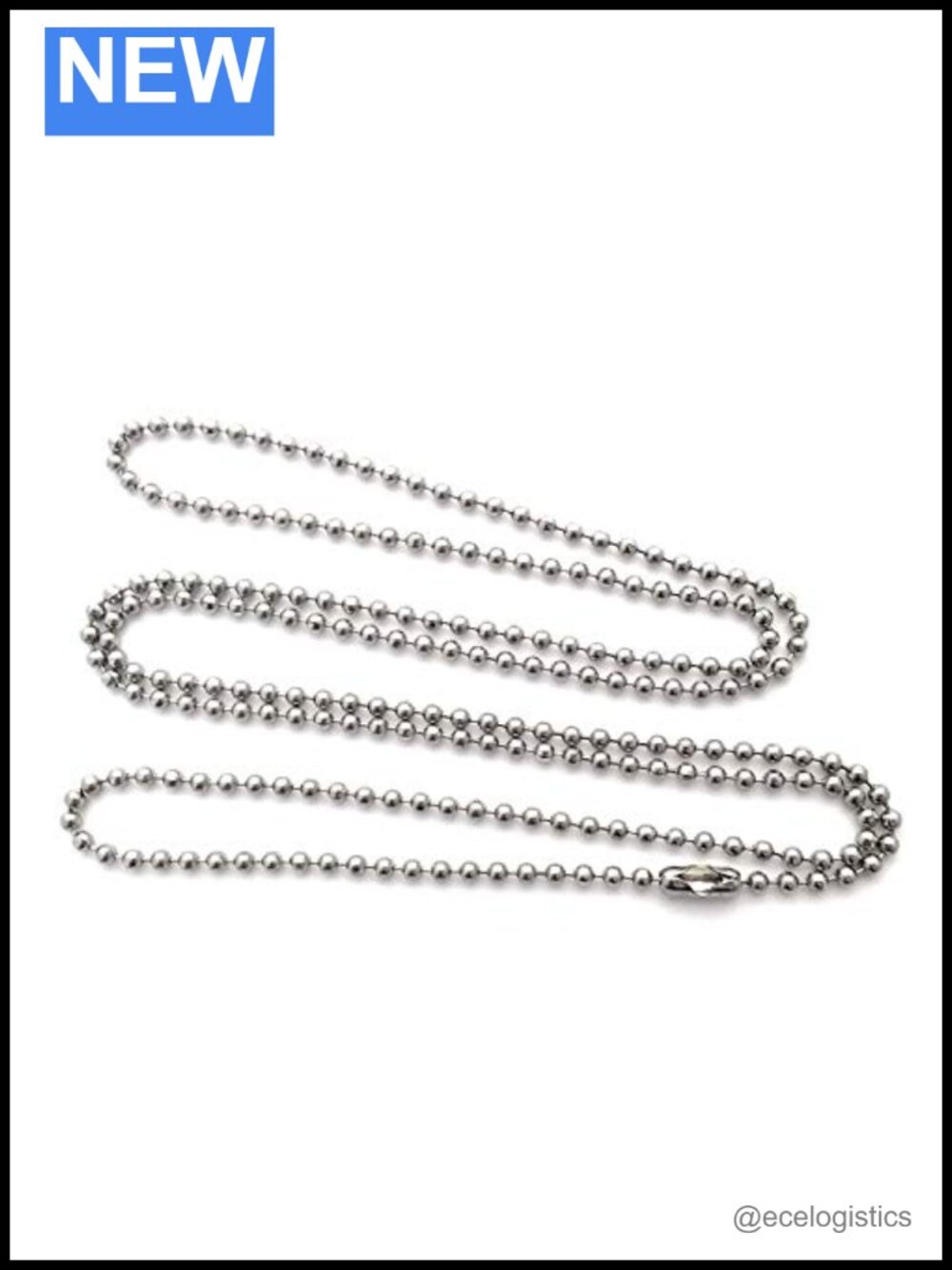 Sterling Silver Ball Chain Necklace 30 Inch Unisex 2mm Fine Charm Ready
